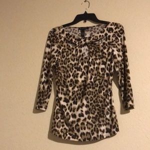 Top with Neckline Cutouts three quarter sleeves